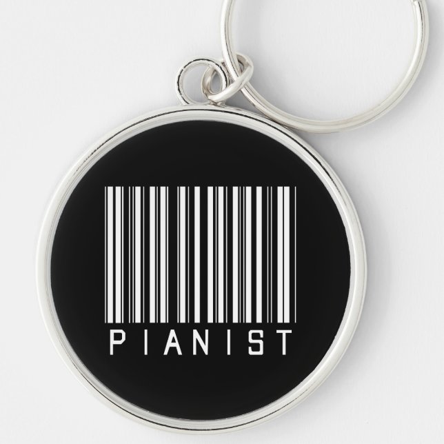 Pianist Bar Code Keychain (Front)