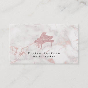 pianist elegant pink marble business card