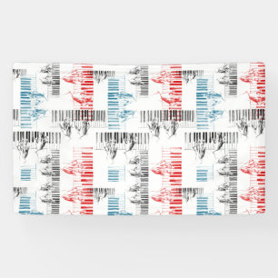 Pianist hands pattern banner