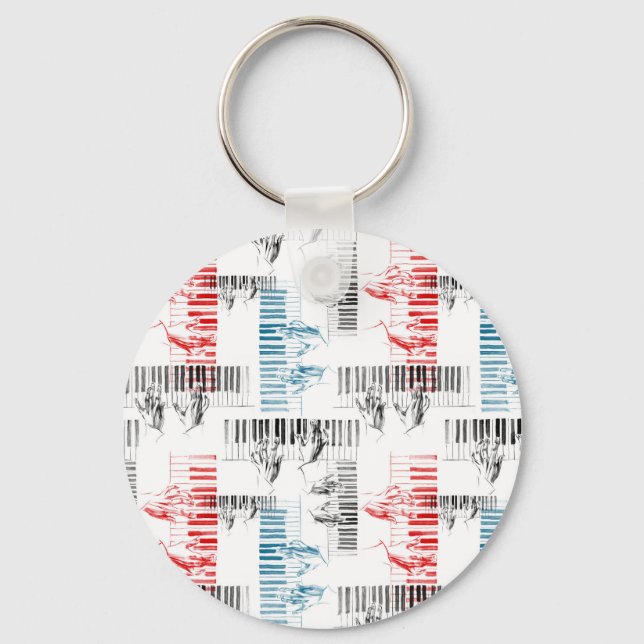Pianist hands pattern keychain (Front)