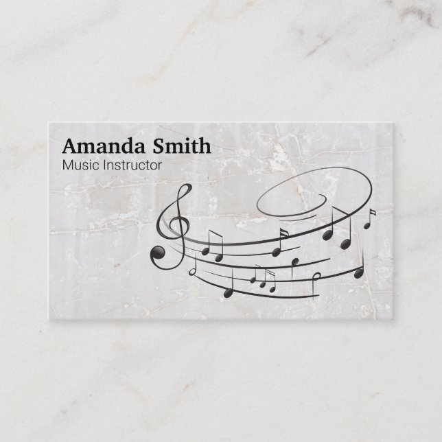 Pianist | Music Instructor | Notes Business Card (Front)