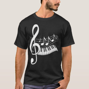 Pianist Music Note Treble Clef Piano Player T-Shirt