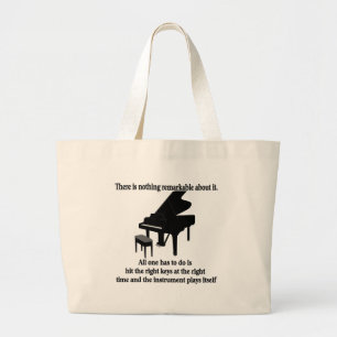 Pianist Musician T-shirts and Gifts Large Tote Bag