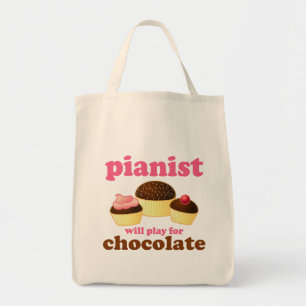Pianist Will Play for Chocolate Tote Bag