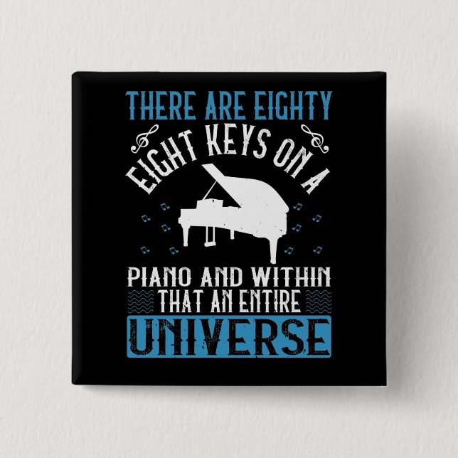 Piano - 2 inch square button (Front)