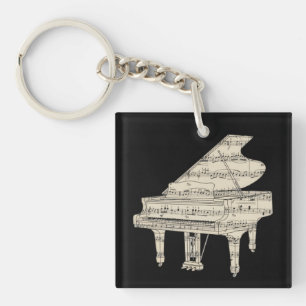 Piano à queue et notes de musique