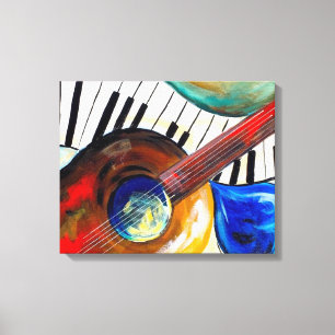 Piano and Guitar Canvas Print