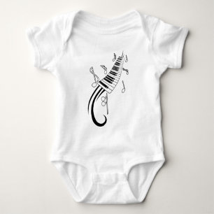 Piano and Music Notes Baby Bodysuit
