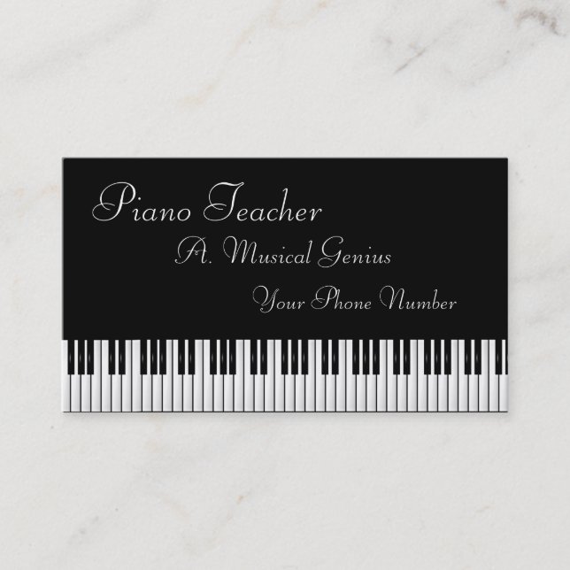 Piano and / or Music teacher business card (Front)