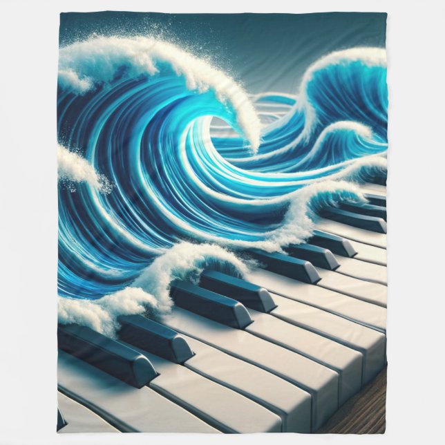 Piano Art Fleece Blanket (Front)