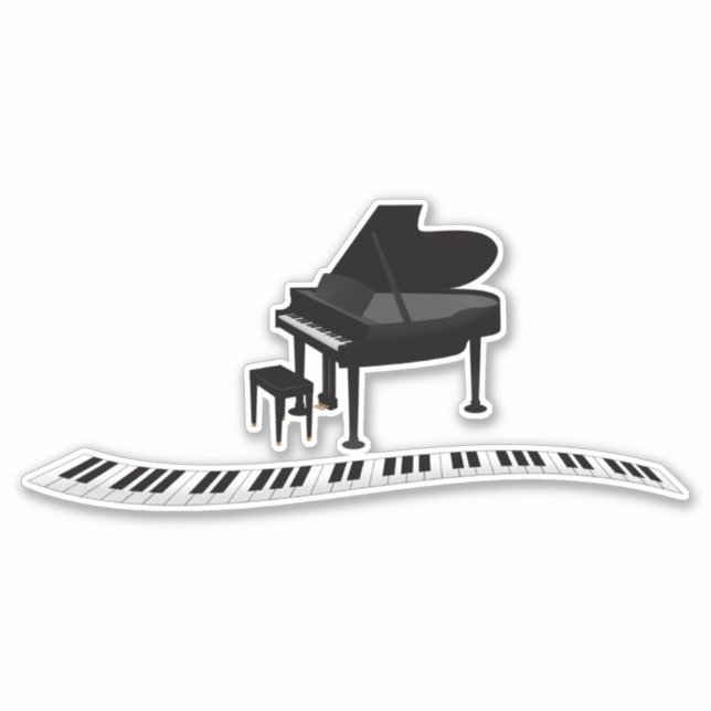 Piano, autocollant populaire de conception musical (Devant)