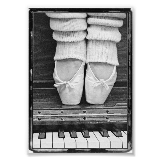 Piano Ballet Duet black and white small sized Photo Print (Front)