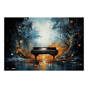 Piano Beauty, AI-generated fantasy, Poster