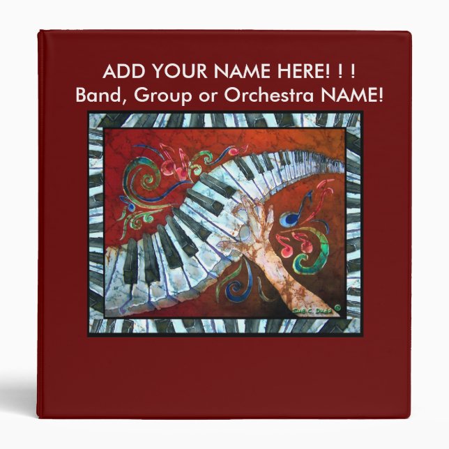 Piano Binder- Customizable TEXT Binder (Front)