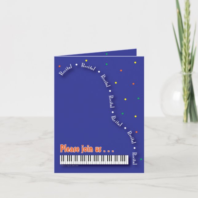 Piano bleu Considérant Invitation (Devant)