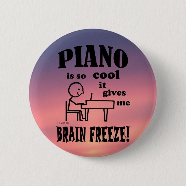 Piano, Brain Freeze 2 Inch Round Button (Front)