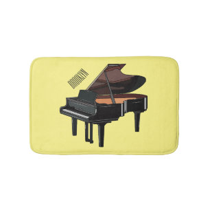 Piano cartoon illustration bath mat