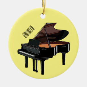 Piano cartoon illustration ceramic ornament