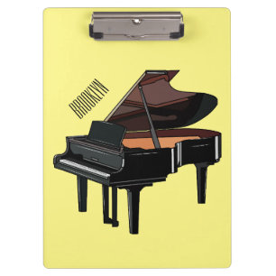 Piano cartoon illustration clipboard