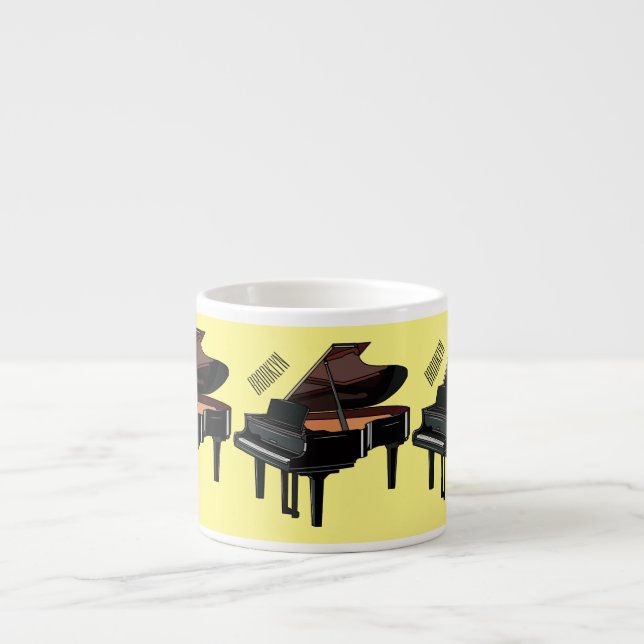 Piano cartoon illustration espresso cup (Front)