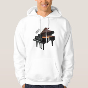 Piano cartoon illustration hoodie