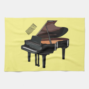 Piano cartoon illustration kitchen towel