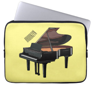 Piano cartoon illustration laptop sleeve