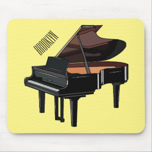 Piano cartoon illustration mouse pad