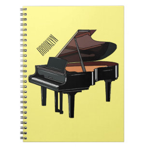 Piano cartoon illustration notebook
