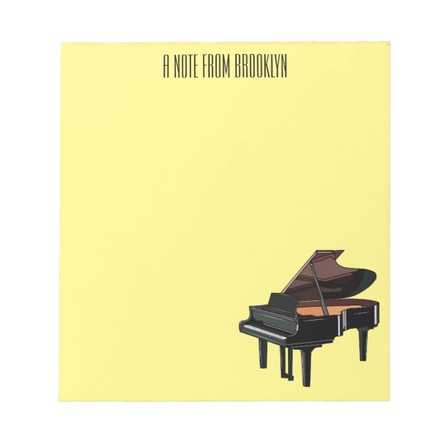 Piano cartoon illustration notepad (Front)