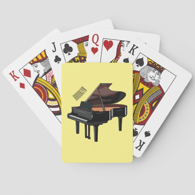 Piano cartoon illustration playing cards (Back)