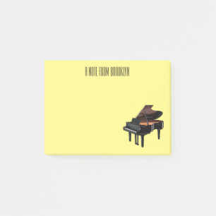 Piano cartoon illustration post-it notes