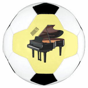 Piano cartoon illustration soccer ball