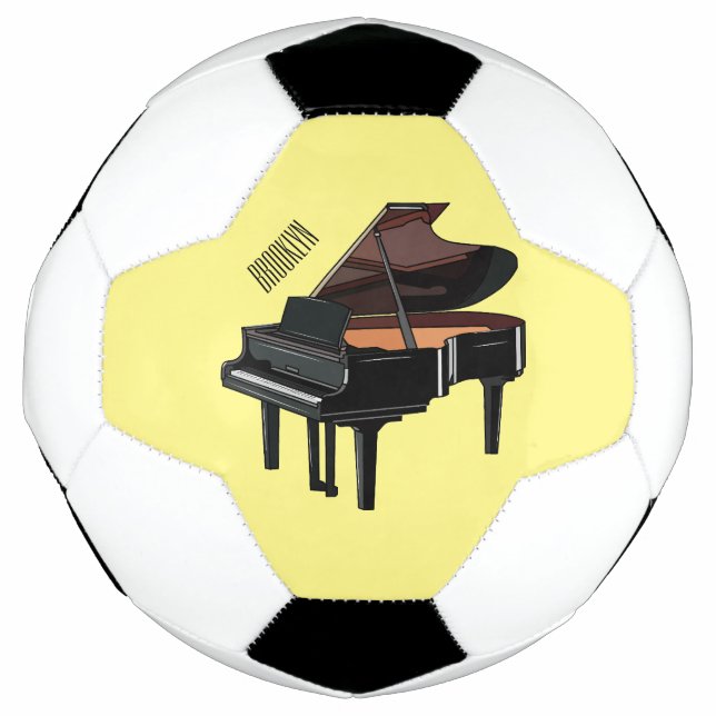 Piano cartoon illustration soccer ball (Front)