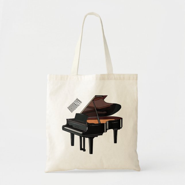 Piano cartoon illustration tote bag (Front)