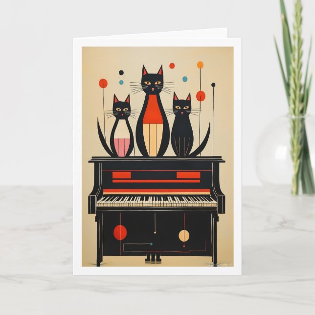 Piano Cats  Card (Front)