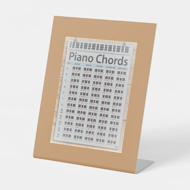 Piano Chords Pedestal Sign (Front)