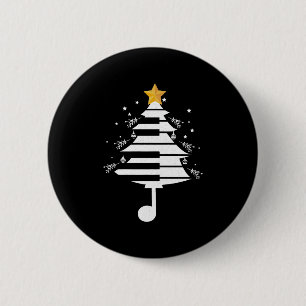 Piano Christmas Tree Pianist Music Musician Gift 2 Inch Round Button