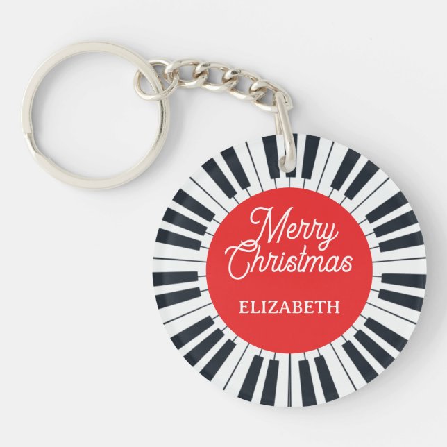 Piano Circle Clé Joyeux Noël Pianiste Musicien (Devant)