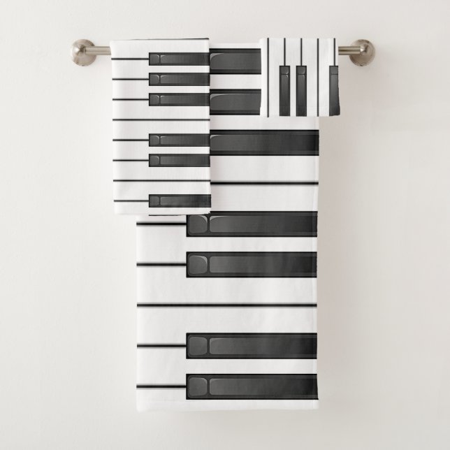 Piano Clavier Design Ensemble de serviettes de bai (En situation)