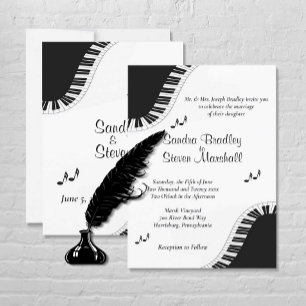 Piano Clavier Musique Mariage Thème Invitation