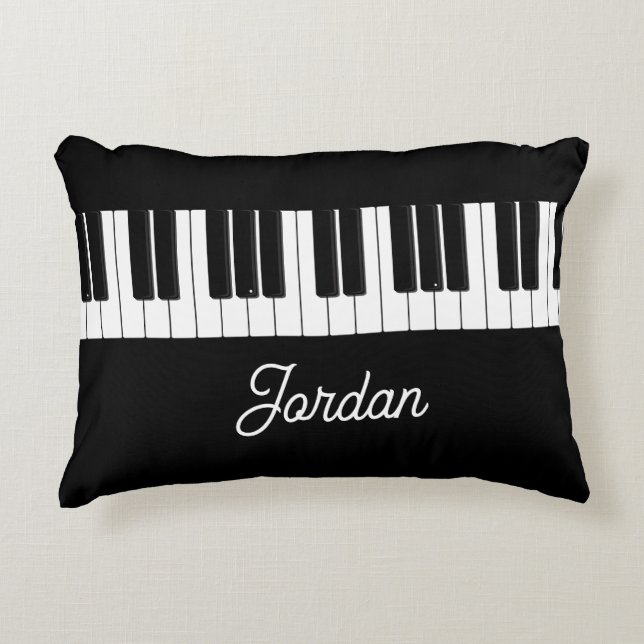 Piano Clavier Pianiste Coussin Avec Nom (Devant)