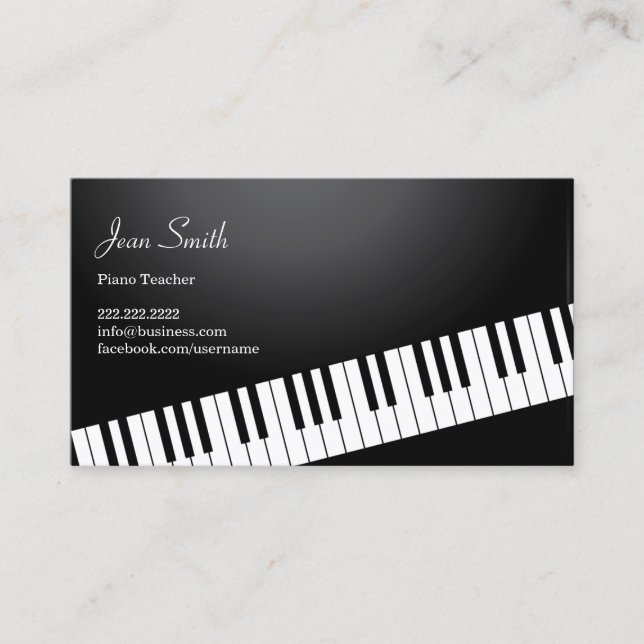 Piano Clavier Piano Leçons de piano Carte de visit (Devant)