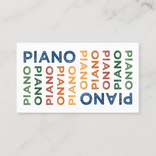 Piano Colourful Business Card
