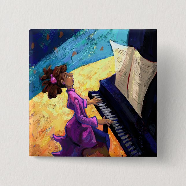 Piano Concert 2 Inch Square Button (Front)