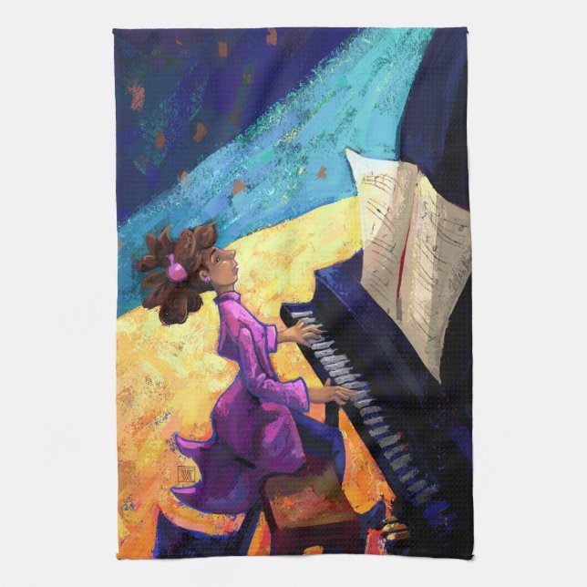 Piano Concert Kitchen Towel (Vertical)