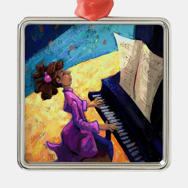 Piano Concert Metal Ornament (Front)