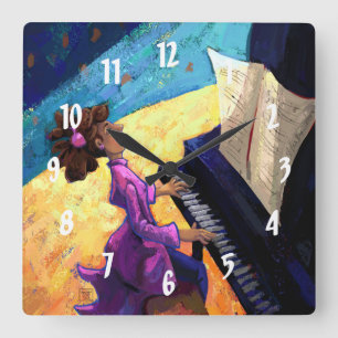 Piano Concert Square Wall Clock