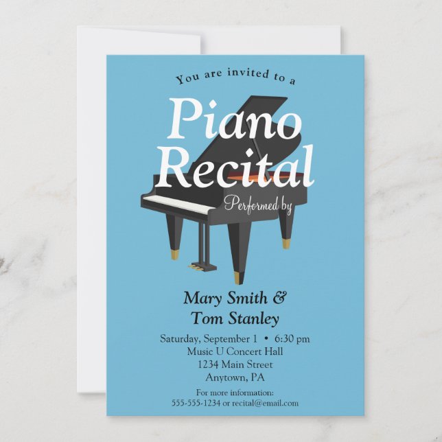 Piano Considérant Invitation Musique Concert (Devant)