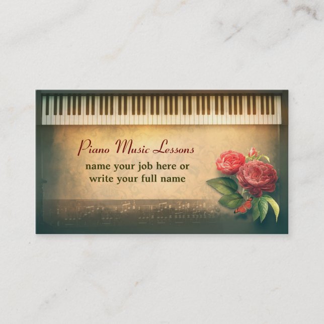 piano custom business cards (Front)